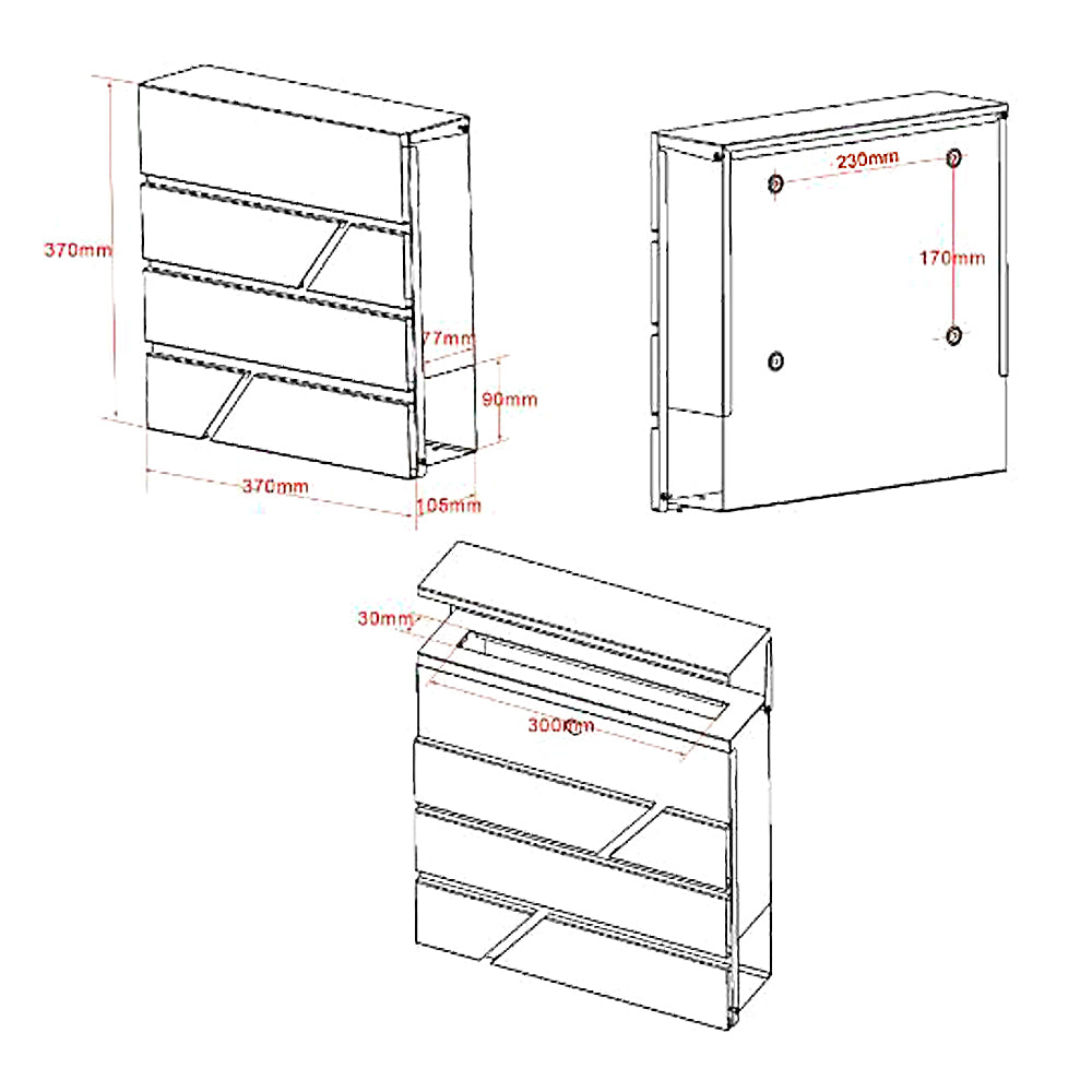 Set di cassette postali 2 pezzi V14 antracite, cassetta della posta a muro con serratura, portarotolo di giornale, supporto, in acciaio verniciato a polvere