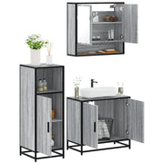 Set Mobili da Bagno 3 pz Grigio Sonoma in Legno Multistrato 3300978