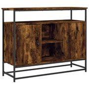 Credenza | Madia | Buffet da pranzo | Armadio da pranzo Rovere Fumo 100x35x80 cm in Legno Multistrato