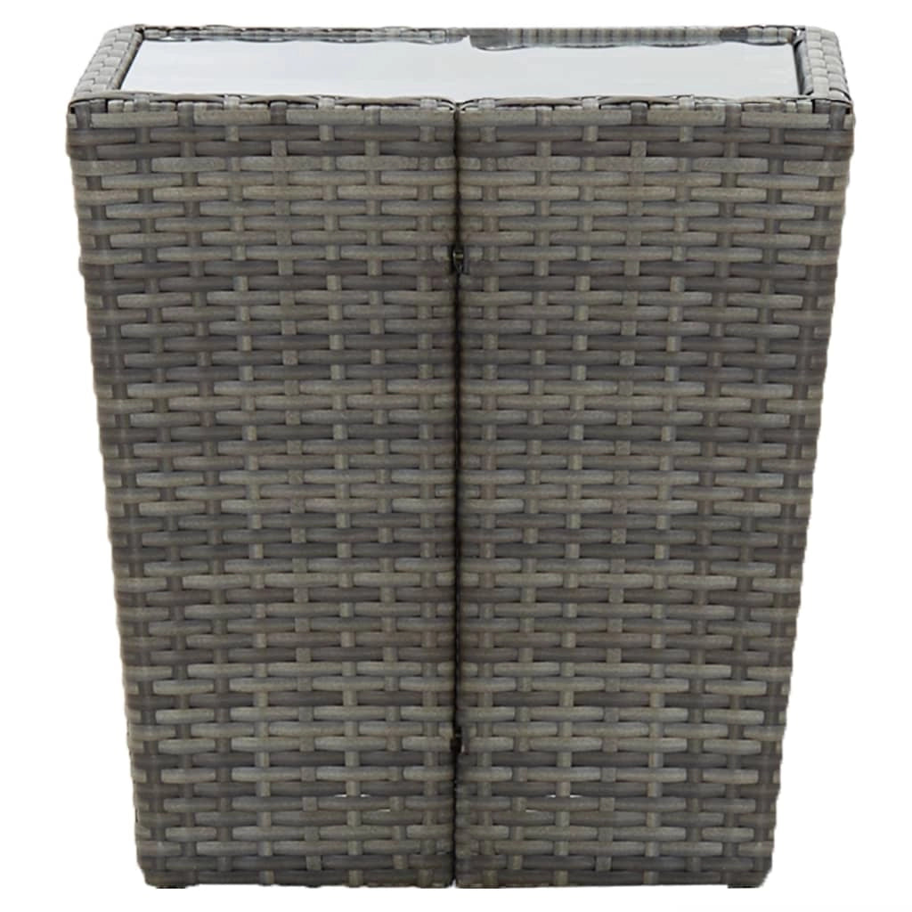 Set da bistrot da 3 pezzi per giardino e patio in resina intrecciata e vetro temperato grigio 02_0013525