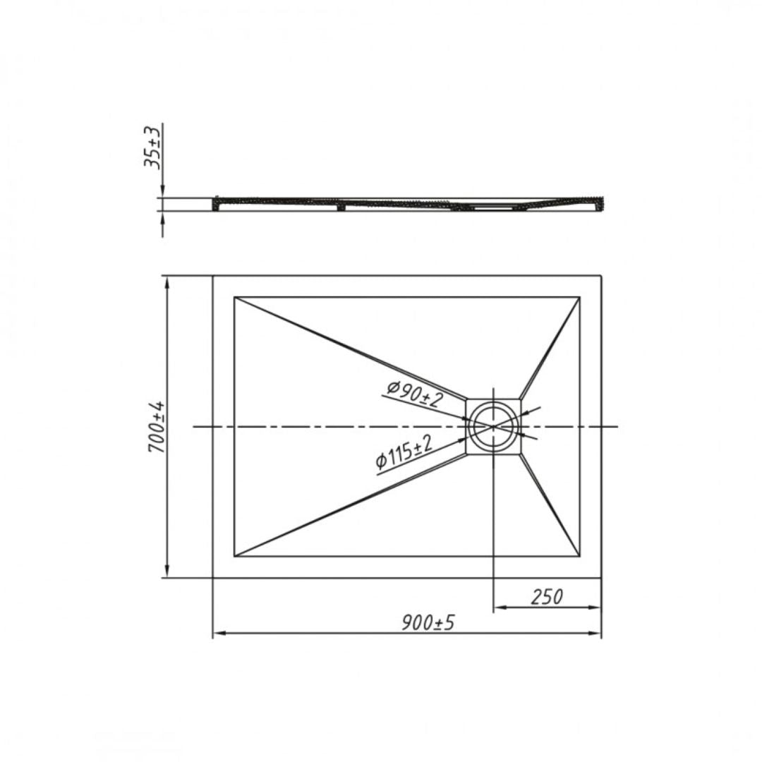Piatto doccia mineral marmo resina bianco opaco liscio h3,5 cm *** finitura- bianco opaco, misure l90 x p70 x h3,5 cm...