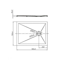 Piatto doccia mineral marmo resina bianco opaco liscio h3,5 cm *** finitura- bianco opaco, misure l90 x p70 x h3,5 cm...
