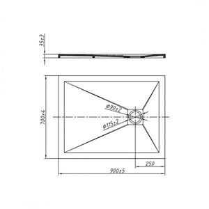 Piatto doccia mineral marmo resina bianco opaco liscio h3,5 cm *** finitura- bianco opaco, misure l90 x p70 x h3,5 cm...