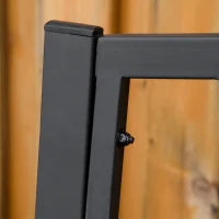 Panchina da Giardino in Metallo Nero Impermeabile, Panca da Esterno in Ferro 2 Posti, 128x56x86cm