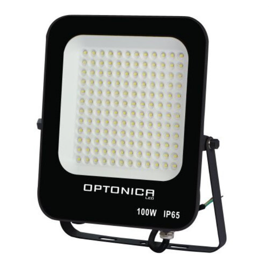 Proiettore led 100 watt slim metallo nero ip65 equivalente 477 watt temperatura colore lampada 6000k bianco freddo