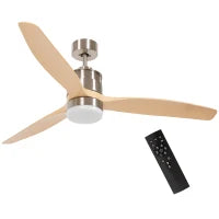 Ventilatore da Soffitto con Luce LED Bianca a 6 Velocità e Timer, in Metallo e Acrilico, Ø132 x 43A cm