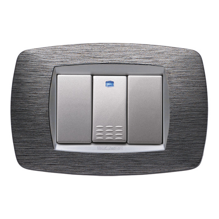 Master modo placca satinato grigio compatibili con supporti master modo *** numero posti 3 posti, confezione 1