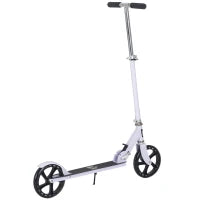 Monopattino Pieghevole Con Manubrio Regolabile Su 4 Livelli, Sistema Di Frenata Posteriore, Per Bambino Adolescente Peso Max. 100KG, 88L x 37P x 75-100H cm, Bianco