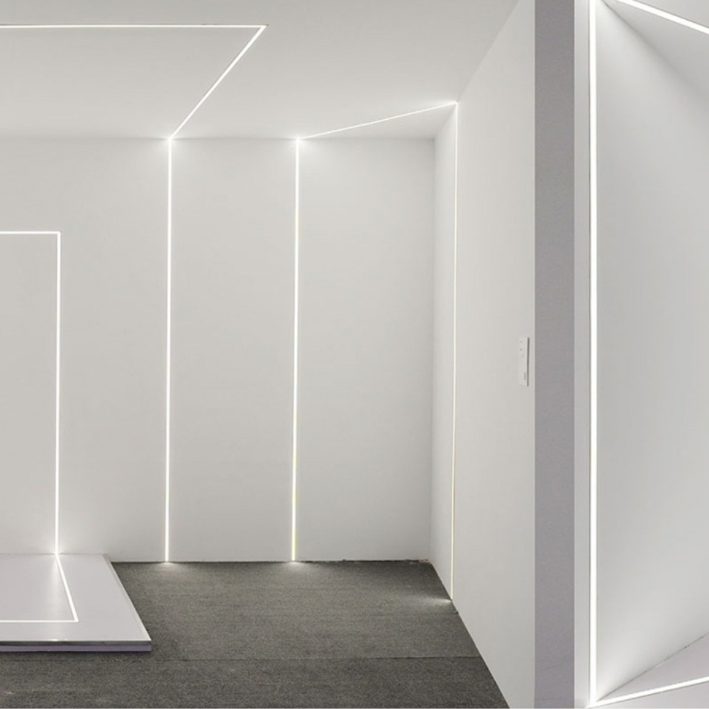 Profilo in alluminio per striscia led grigio lunghezza 2 metri