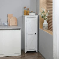 Armadio da Archiviazione per Cucina, Mobiletto Alto per Bagno, Stile Classico con 3 Ripiani Regolabili, Altezza 120 cm, in Legno, Bianco