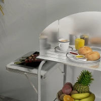 Mobile da Cucina per il Campeggio con Ripostiglio, Tavolo da Esterno Pieghevole Portatile in Alluminio con Borsa per il Trasporto, Argento