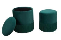 Puff Contenitore Lines Coppia Verde Cm Ø  35X42-30X32