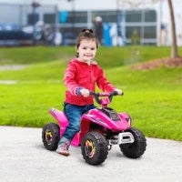 Quad per Bambini Elettrico con Batteria Ricaricabile 6V, e Velocità 2.8-4.6km/h, 72x40x45.5 cm, Rosa
