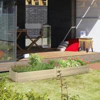 Letto per Orto Rialzato in Legno di Abete con Fondo Aperto e 2 Sezioni Separate, 244x61,5x27cm