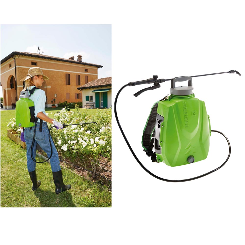Pompa a zaino elettrica 8 litri futura verdemax giardinaggio agricoltura