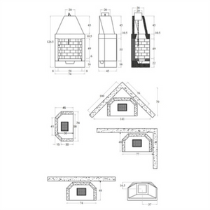 Camino lisbona rivestimento focolare prefabbricato refrattario m80 parete