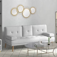 Decorazione Murale 3D in Metallo, Wall Art a Cerchi con Specchi 107x56cm, Oro