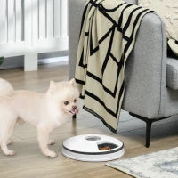Distributore Automatico Cibo Cani e Gatti, 6 Pasti Ciotole con Timer e Display LED a Batterie, Dispenser Cibo per Piccoli Animali con Musica