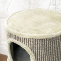 Tiragraffi per gatti in sisal naturale, rivestito di peluche 35,5x35,5x49 cm Beige
