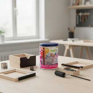 Ecolux smalto satinato acrilico ecologico per legno e metallo *** formato 750 ml, colore- nero, confezione 1