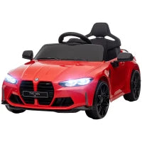 Macchina Elettrica per Bambini a Licenza BMW M4 con Telecomando, Clacson e Fari, 108x69.5x51 cm, Rossa