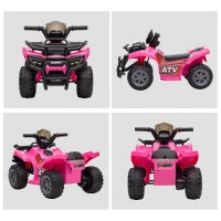 Quad Elettrico per Bambini 18-36 Mesi con Batteria Ricaricabile 6V, in Metallo e PP, 70x42x45 cm, Rosa