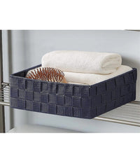 6pz Scatola In Tessuto Contenitori Organizer Bagno Armadi Portaoggetti Blu 79076         