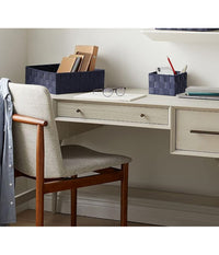 6pz Scatola In Tessuto Contenitori Organizer Bagno Armadi Portaoggetti Blu 79076         