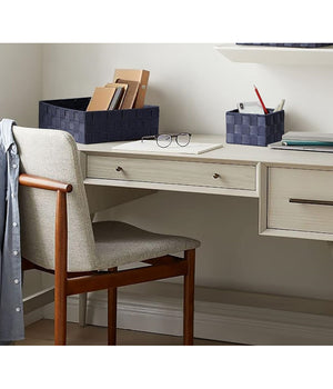 6pz Scatola In Tessuto Contenitori Organizer Bagno Armadi Portaoggetti Blu 79076         