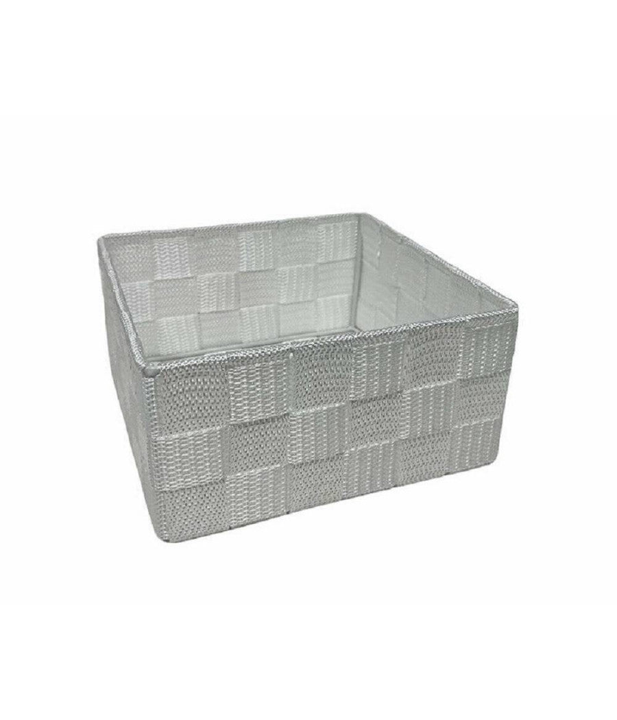 6pz Scatola In Tessuto Contenitori Organizer Bagno Armadio Cassetti Bianco         
