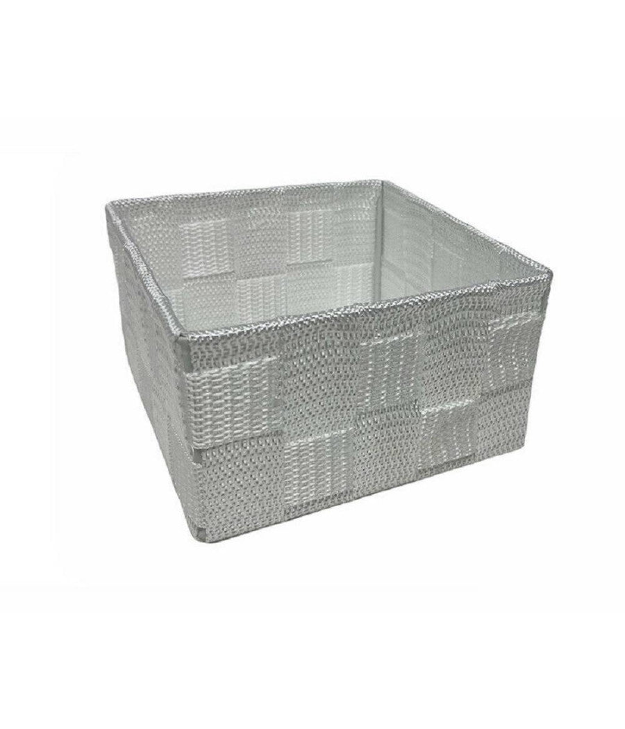 6pz Scatola In Tessuto Contenitori Organizer Bagno Armadio Cassetti Bianco         