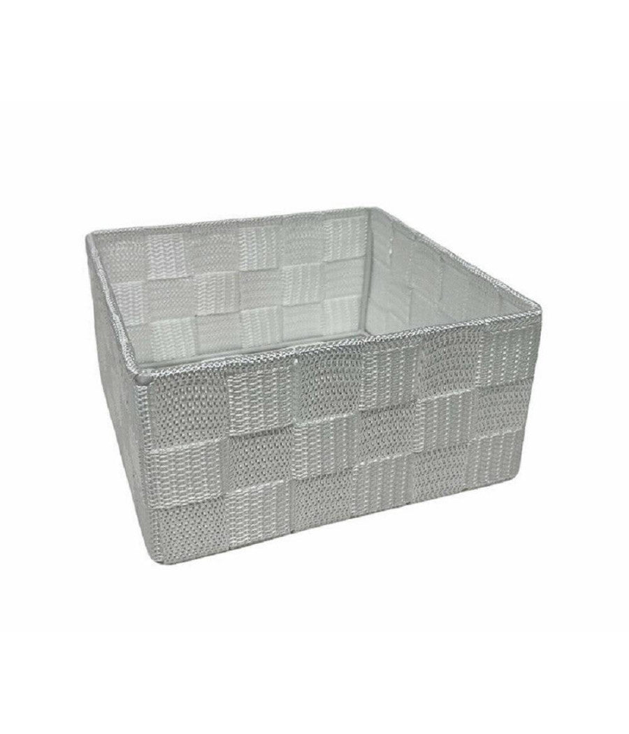 6pz Scatola In Tessuto Contenitori Organizer Bagno Armadio Cassetti Bianco         