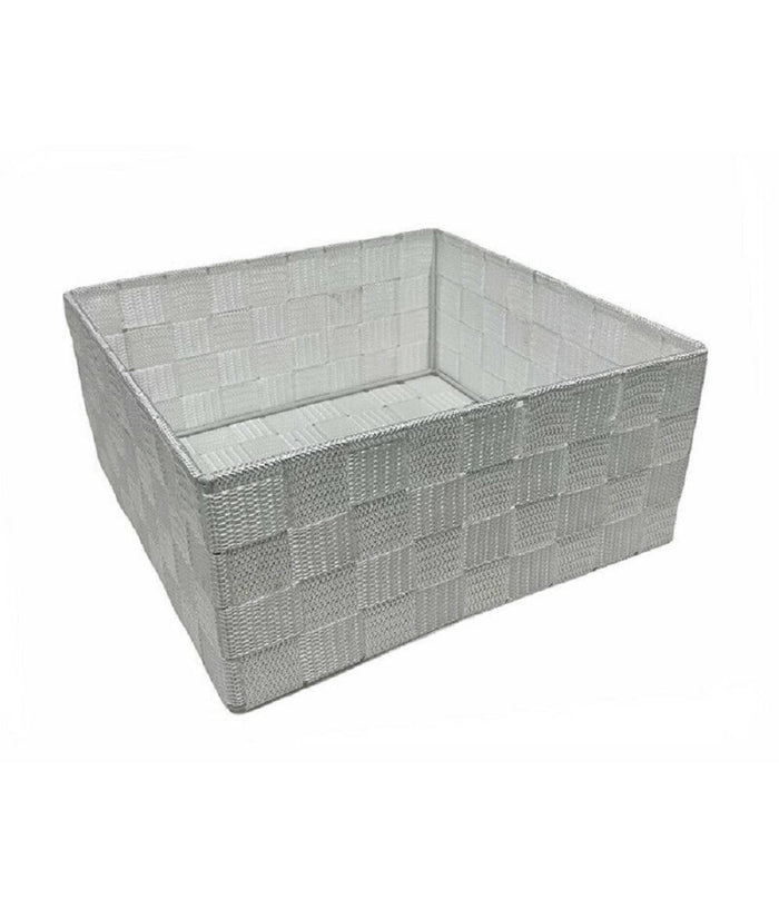 6pz Scatola In Tessuto Contenitori Organizer Bagno Armadio Cassetti Bianco         