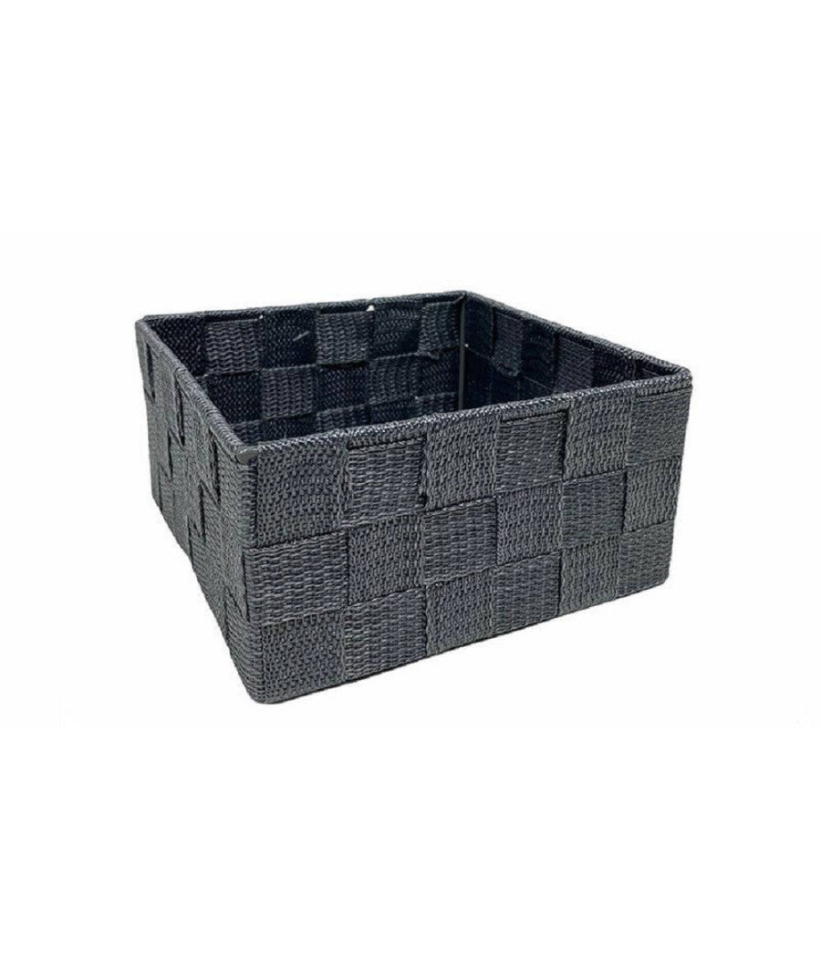 6pz Scatola In Tessuto Contenitori Organizer Bagno Armadio Cassetti Grigio 79151         