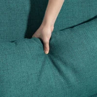 Divano letto clic-clac da 3 posti, con schienale reclinabile e braccioli regolabili, in tessuto effetto lino, Verde