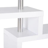 Moderna Scrivania con Libreria Ruotabile Adatta per Ottimizzare lo Spazio Finitura Legno Bianco