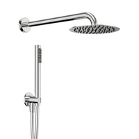 Set per doccia soffione tondo in acciaio inox 250 millimetri effetto spazzolato *** confezione 1