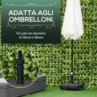 Base per Ombrellone con Ruote Riempibile fino a 20kg per Pali da Ø22-38mm, 45x45x39cm, Nero