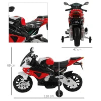 Moto Elettrica per Bambini 3-8 Anni con Licenza BMW, Batteria 12V, Rotelle e Luci, 110x47x69 cm