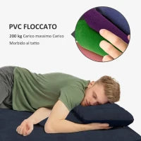 Letto Gonfiabile Matrimoniale con 2 Cuscini e Pompa Manuale Inclusa, 137x191x22 cm, Blu