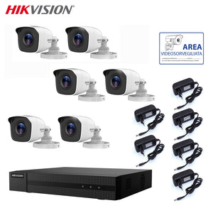 KIT VIDEOSORVEGLIANZA HIKVISION DVR 8 CANALI 6 TELECAMERE 2 MPX