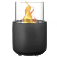 Camino a Bioetanolo da Tavolo con Serbatoio da 0.4L, 12x12x19cm, Grigio Scuro