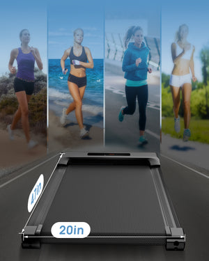 Tapis Roulant Elettrico 10 km/h - RATTANTREE - Walking Pad,Tappeto Corsa Extra Large 42CM, con telecomando e display LCD,Telaio rinforzato - Nero