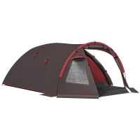 Tenda da Campeggio da 2-4 Persone con Stanze Separate, Impermeabile con Doppie Porte, Grigio