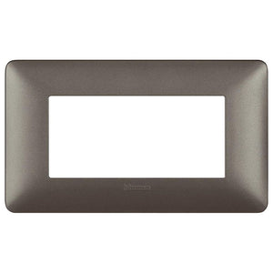 Bticino matix placca 4 posti tecnopolimero colorata am4804 *** colore iron grigio scuro, confezione 1