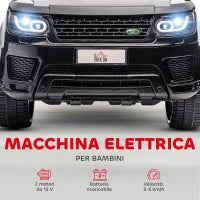 Macchina Elettrica per Bambini 3-6 Anni con Telecomando, Luci LED e Clacson, in PP e Metallo, 110x68x52 cm, Nero