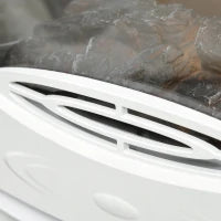 Camino Elettrico Effetto Fiamma e 3 Lati Aperti, Temperatura Regolabile 900W-1800W, Copertura 20-25m², 39x26x54.8cm, Bianco