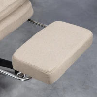 Sedia da Ufficio Massaggiante con Altezza Regolabile, Schienale Reclinabile e Poggiapiedi Integrato, Beige