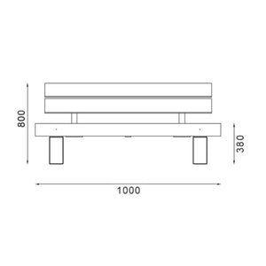 Panchina da giardino modello napoli in acciaio lunghezza 100 cm