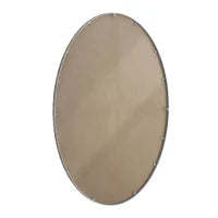 Specchio retrò ovale con cornice in ferro, da parete per bagno, soggiorno, 65x3x100 cm, Argento